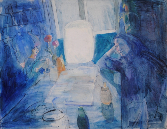 Moonshine, 2014, öljy, 115 x 145 cm, Roger Broo samling